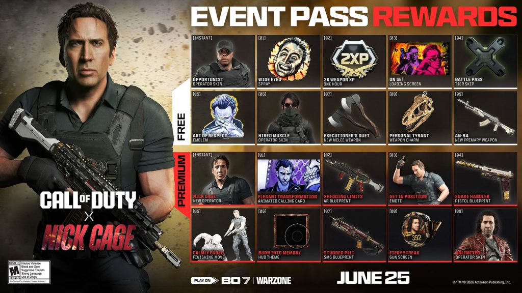 Nicolas Cage is coming to Black Ops 7 & Warzone as a playable Operator